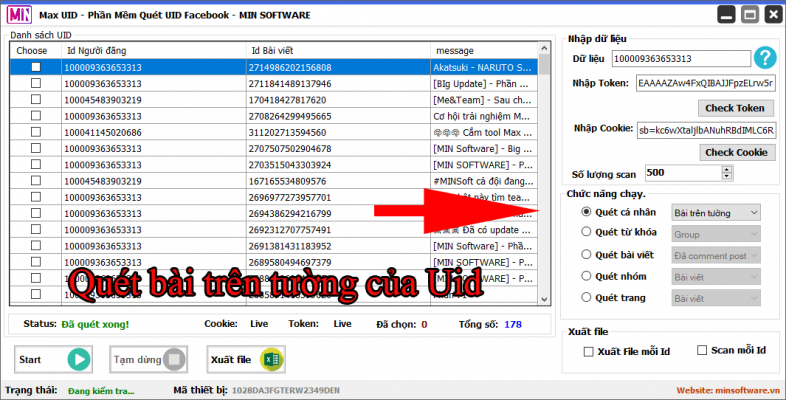 phần mềm quét uid facebook