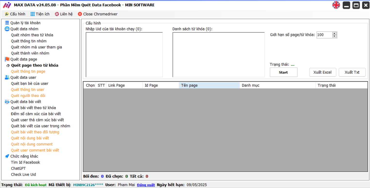 Max Data Phần Mềm Quét Data Facebook