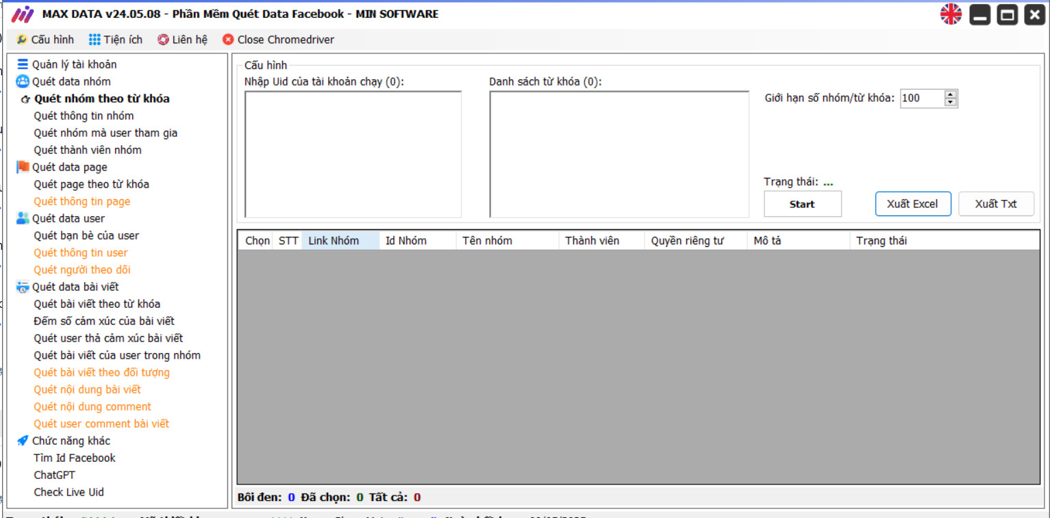 Max Data Phần Mềm Quét Data Facebook