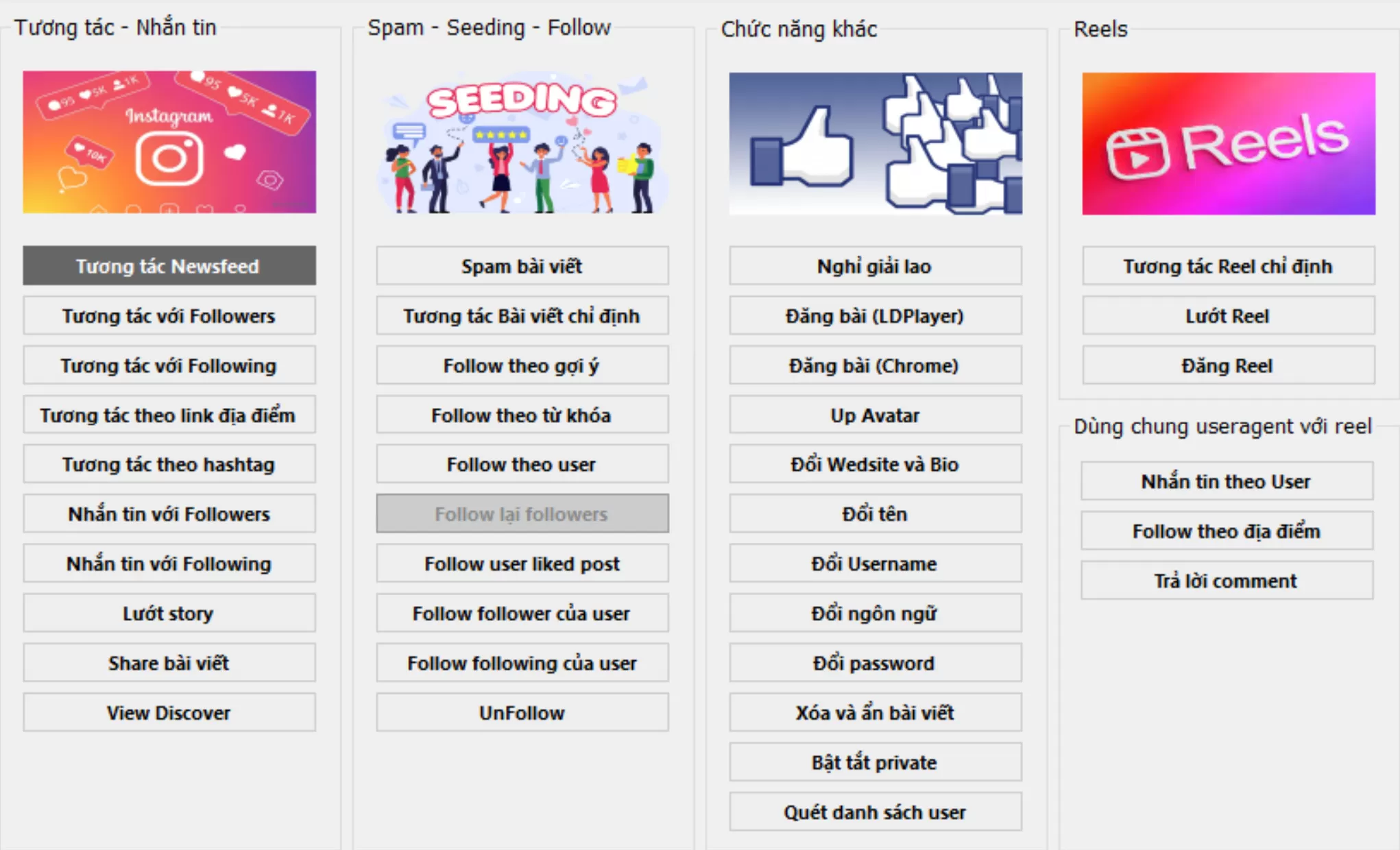 Công Cụ Đăng Bài Instagram Hàng Loạt Tự Động 1 Bảng Tính Năng Của Công Cụ Đăng Bài Instagram Hàng Loạt Tự Động