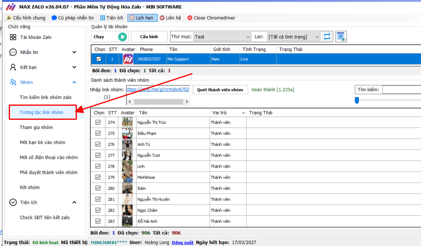 Zalo Group Member Pulling Software - Solution for Building a Community of 1000+ Members