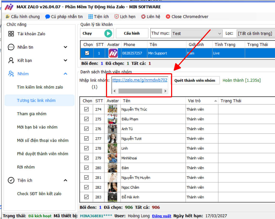 Zalo Group Member Pulling Software - Solution for Building a Community of 1000+ Members