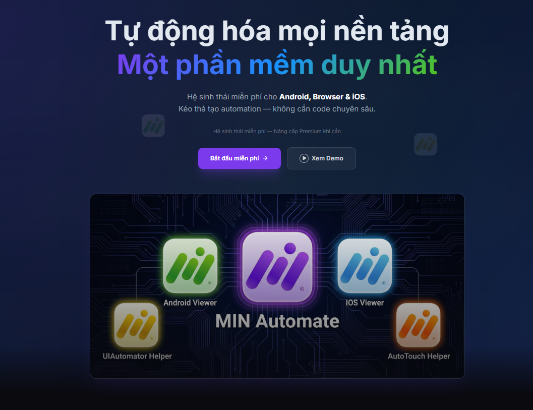 MIN Automate - Giải Pháp Tự Động Hóa Đa Nền Tảng 1 Min Automate Giải Pháp Tự Động Hóa Đa Nền Tảng
