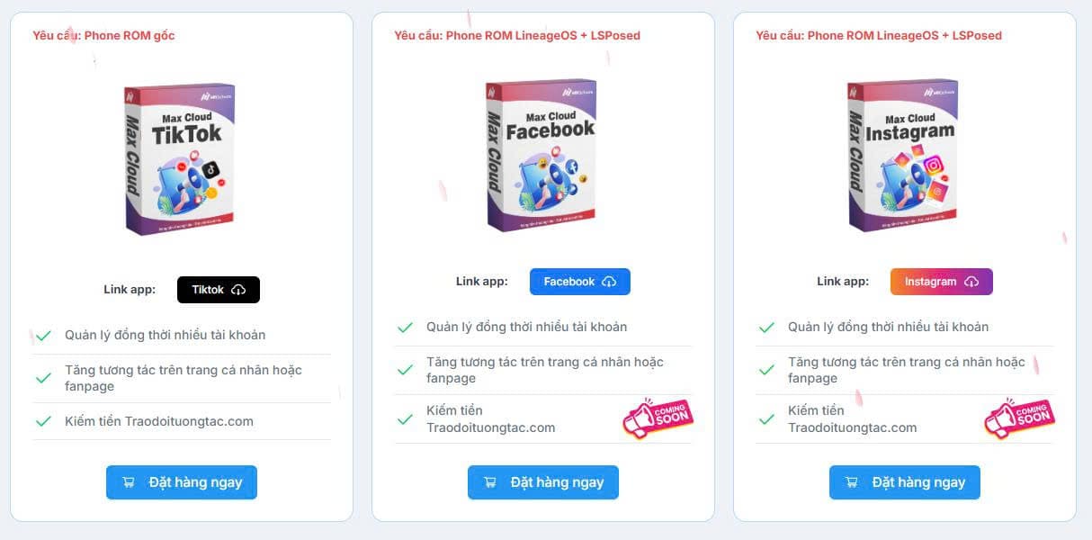 Gói Automation MaxCloudPhone